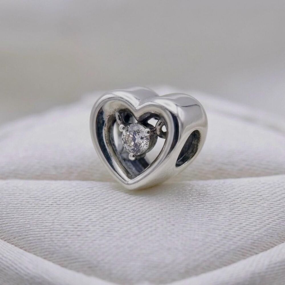 925 Sterling Silver heart charm
